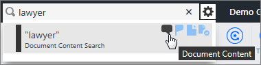 Search results with active and inactive buttons