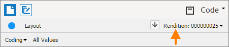 Rendition label in the Code pane