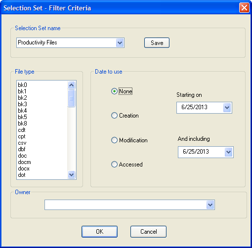 Selection Set Evidence Browser reference