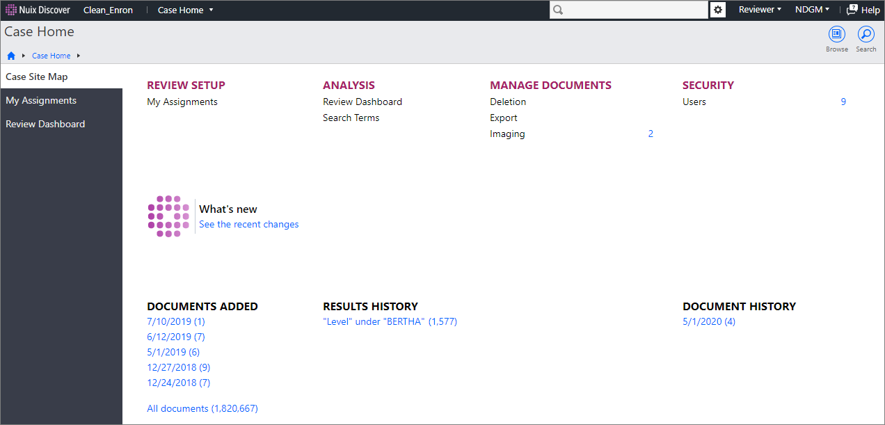 Case Home page for group members
