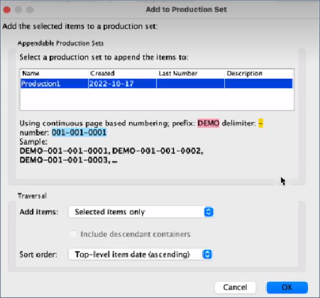 Create a Production Set