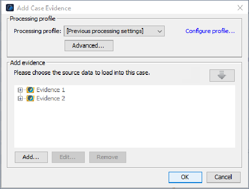 Configure Evidence Processing settings
